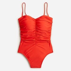 J Crew Ruched one piece swimsuit-Red